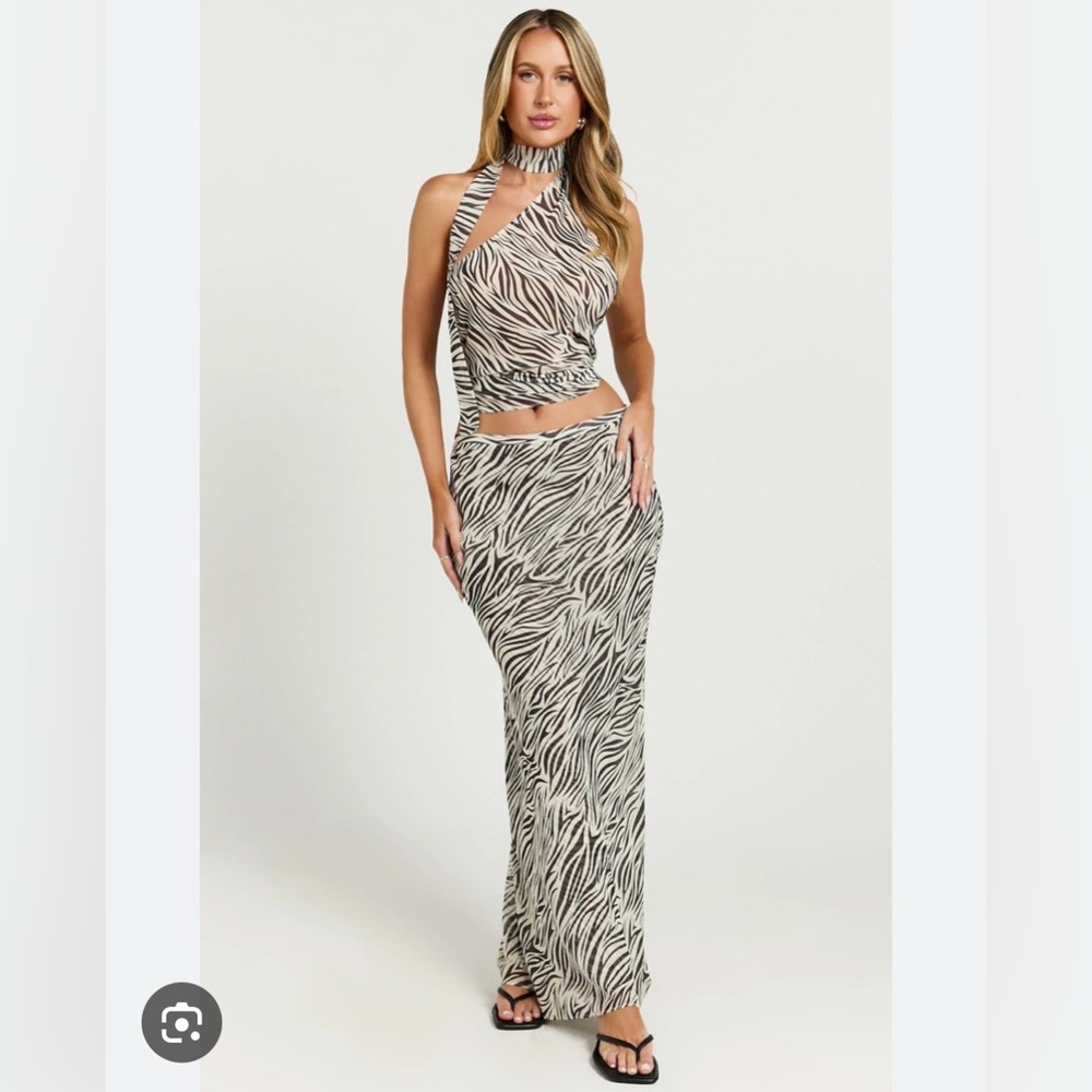 Lioness -Endless Maxi Skirt & Lux TieTop - Zebra - Size S - Picture 3 of 8